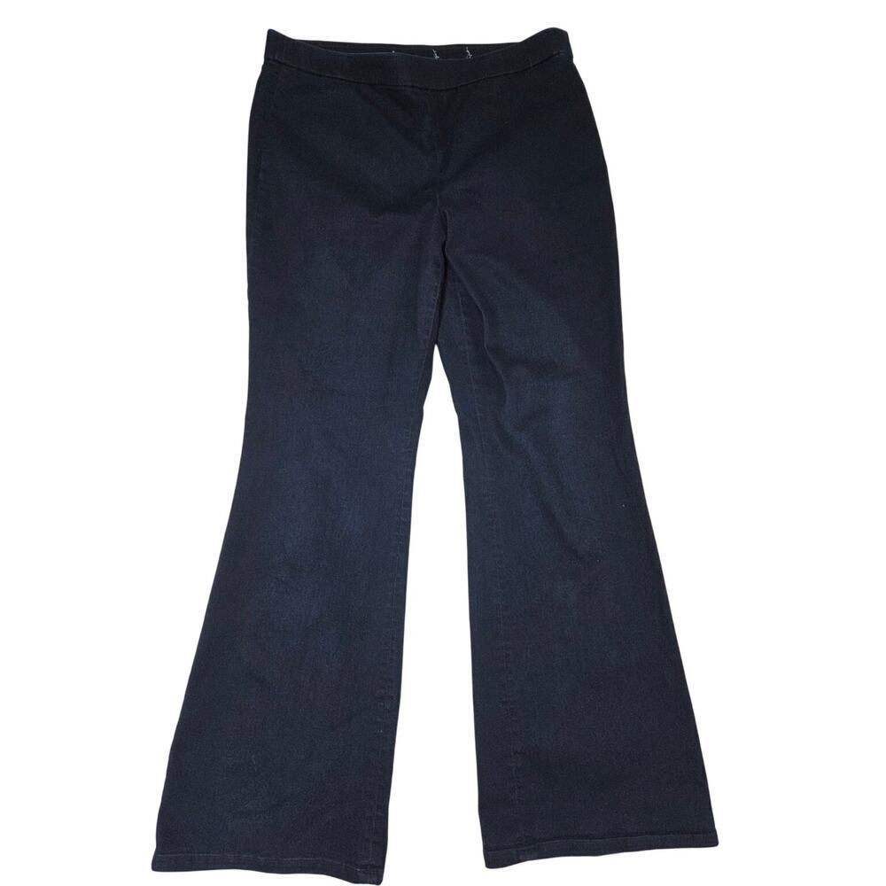 Anne Klein Dark Blue Stretch Cotton Bootcut  Pull-On | Size L